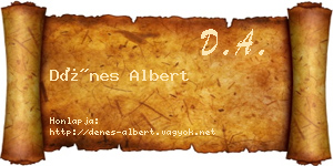 Dénes Albert névjegykártya