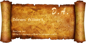 Dénes Albert névjegykártya