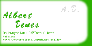 albert denes business card